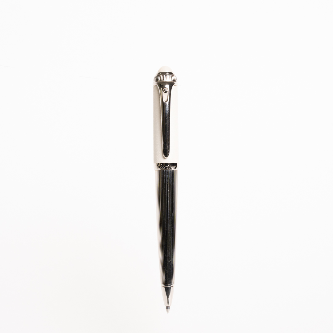 Cartier Roadster pen, white leather